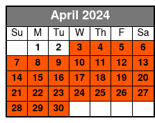 Paddle Board Rental (1 Hour) April Schedule