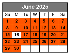 Kayak Rental (2 Hours) June Schedule