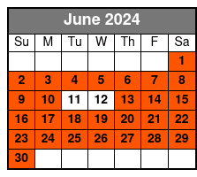 1 Hour Paddle Board Self Guide June Schedule