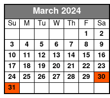 Kayak Rental (1 Hour) March Schedule