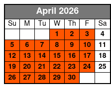 Kayak Rental (1 Hour) April Schedule