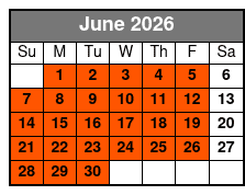 Kayak Rental (1 Hour) June Schedule