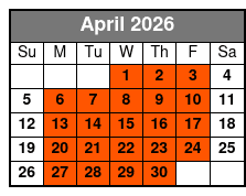 4pm Private 1 Hr W Instructor April Schedule
