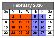 Stand-Up Paddle Board Lesson 1 on 1 February Schedule