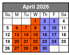 Stand-Up Paddle Board Lesson 1 on 1 April Schedule