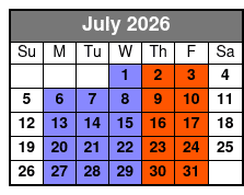 Stand-Up Paddle Board Lesson 1 on 1 July Schedule