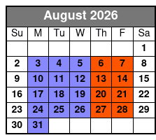 Stand-Up Paddle Board Lesson 1 on 1 August Schedule