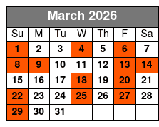 Economy Class March Schedule