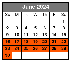 1 Hour Mini Powerboat Rental June Schedule