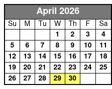 1 Hour Mini Powerboat Rental April Schedule