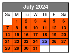 Kayak Tour July Schedule