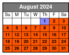 Kayak Tour August Schedule