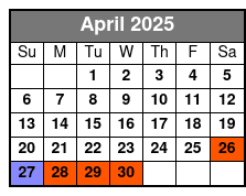 Kayak Tour April Schedule