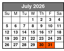 Kayak Tour July Schedule