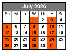 Bimini Island - Bahamas July Schedule