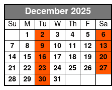 Grand Bahama Day Trip December Schedule