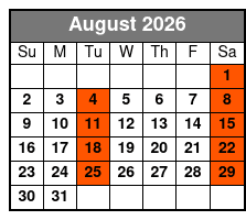 Grand Bahama Day Trip August Schedule