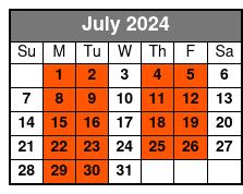 Riverside Hotel Meeting Point July Schedule