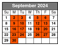 Riverside Hotel Meeting Point September Schedule