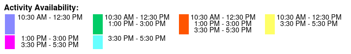 Schedule Color Key