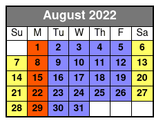 Kitty Hawk Maritime Forest Kayak Tour August Schedule