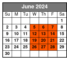 Standard Tour Price June Schedule