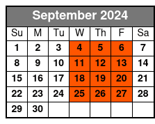 Standard Tour Price September Schedule