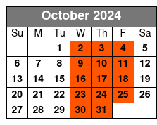 Standard Tour Price October Schedule