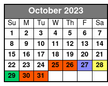 Breaking Point Escape Room October Schedule