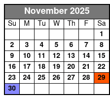 Premium Driving Tour Upgrade November Schedule