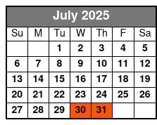 Private Hunt (For 10 Guests) July Schedule