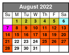 SeaWorld San Antonio August Schedule
