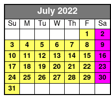 SeaWorld Single Day Ticket July Schedule