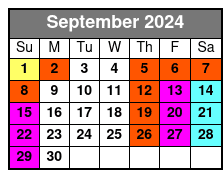 SeaWorld Single Day Ticket September Schedule