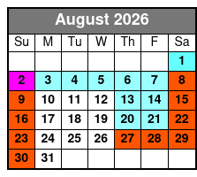 SeaWorld Single Day Ticket August Schedule