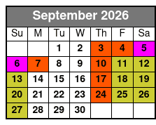 SeaWorld Single Day Ticket September Schedule