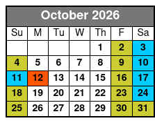 SeaWorld Single Day Ticket October Schedule