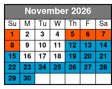 SeaWorld Single Day Ticket November Schedule