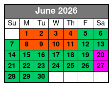 SeaWorld San Antonio & Aquatica San Antonio 2 Day Flex Ticket June Schedule