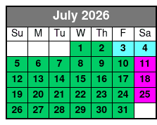 SeaWorld San Antonio & Aquatica San Antonio 2 Day Flex Ticket July Schedule