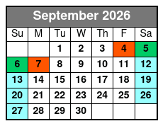 SeaWorld San Antonio & Aquatica San Antonio 2 Day Flex Ticket September Schedule