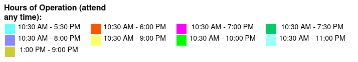 SeaWorld Single Day Ticket Color Key