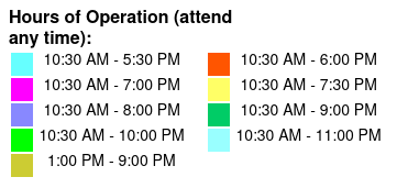 SeaWorld Single Day Ticket Color Key