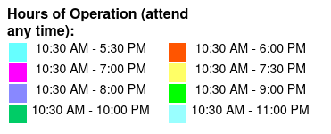 SeaWorld San Antonio & Aquatica San Antonio 2 Day Flex Ticket Color Key