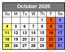 Private Tarot Reading October Schedule