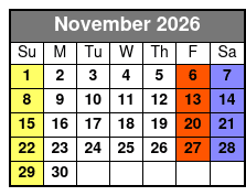 Couple’s Tarot Reading November Schedule