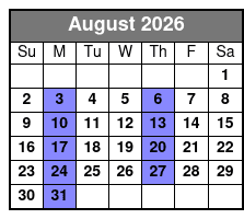 Hopscotch Tickets August Schedule