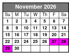 Hopscotch Tickets November Schedule