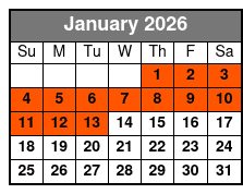The Alamo: Exhibit Entry January Schedule