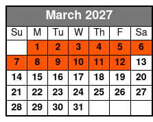 The Alamo: Exhibit Entry March Schedule